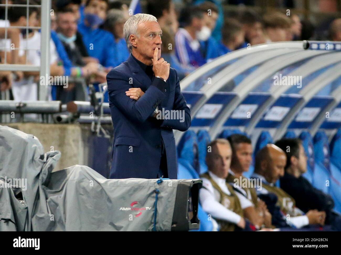 Coach of Team France Didier Deschamps during the FIFA World Cup Qatar 2022, Qualifiers, Group D football match between France and Bosnia and Herzegovina on September 1, 2021 at Stade de La Meinau in Strasbourg, France - Photo Jean Catuffe / DPPI Stock Photo