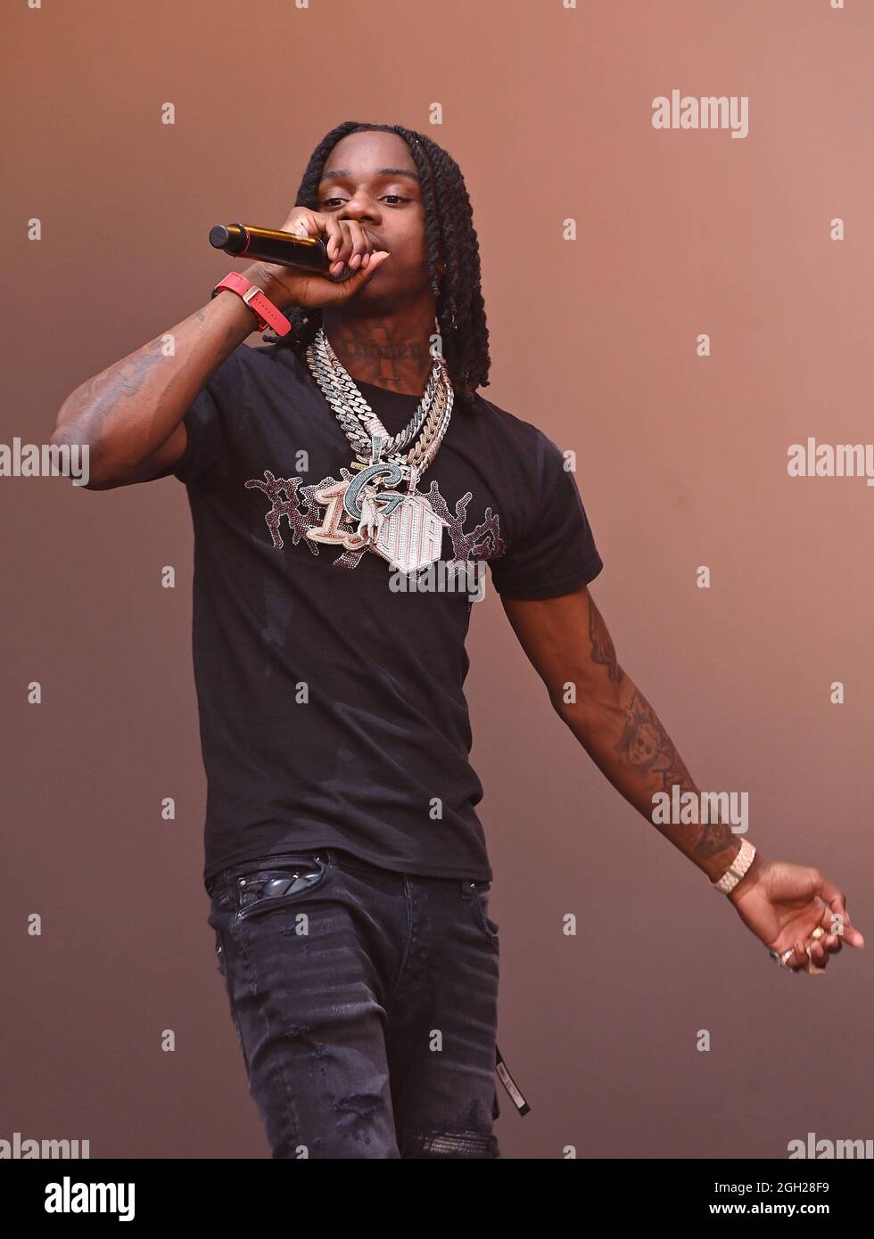 Napa, USA. 03rd Sep, 2021. Rapper Polo G performs at the 2021 ...