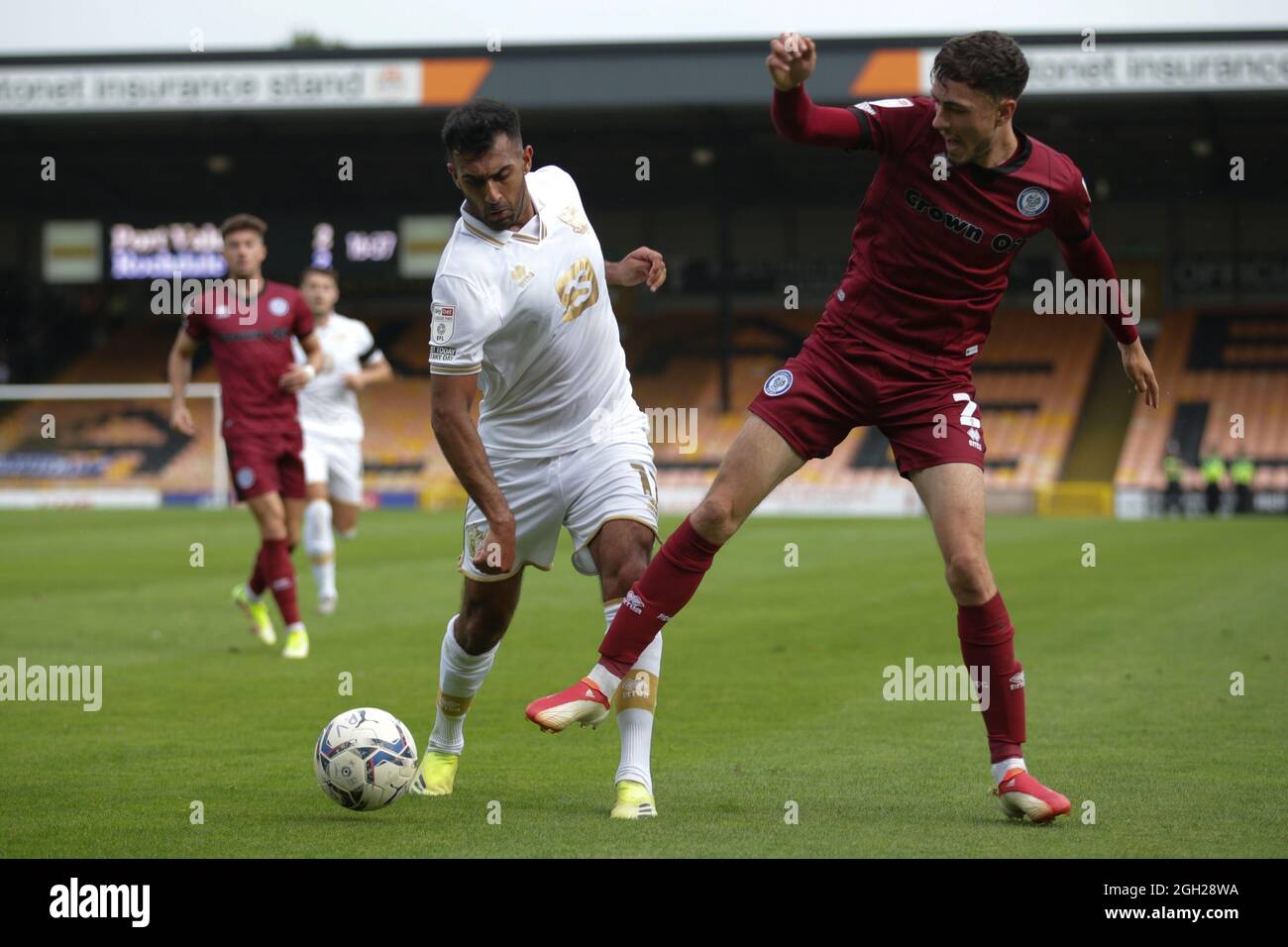 Burslem, UK. 04th Sep, 2021. Rochdale defender Corey O'Keeffe (2