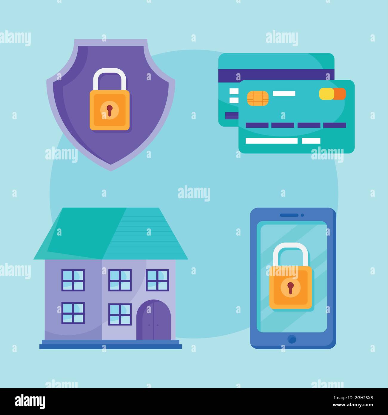 digital workinsurance icon collection Stock Vector Image & Art - Alamy