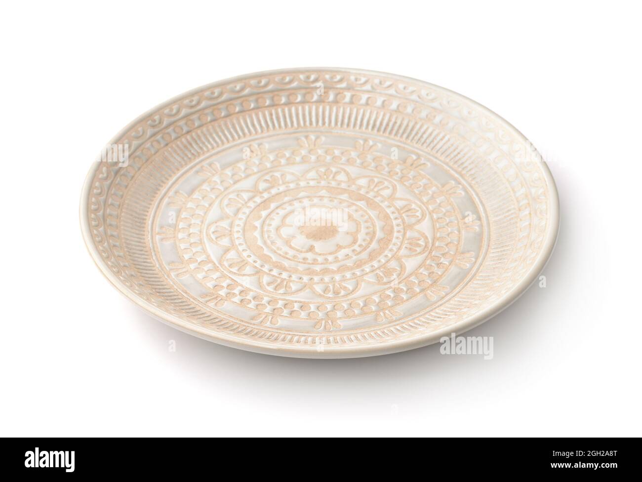 Empty vintage decorative dish isolated on white Stock Photo