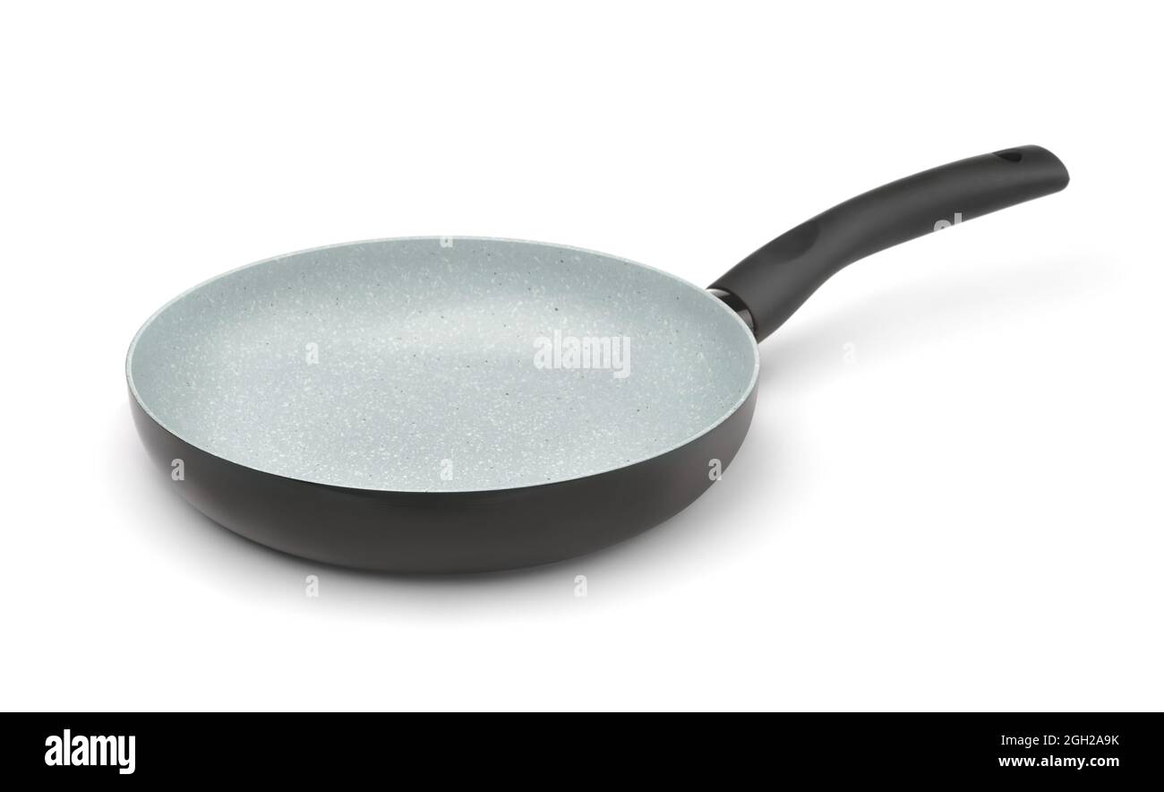 Ceramic coated non stick fry pan isolated on white Stock Photo