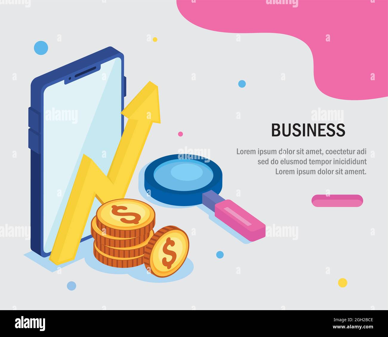 smartphone with business symbols Stock Vector Image & Art - Alamy