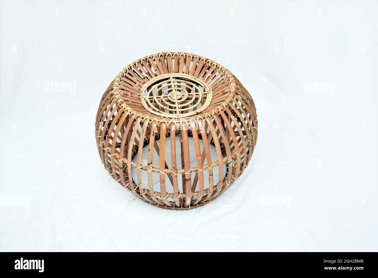 cane round table on white background selective soft focus Stock Photo