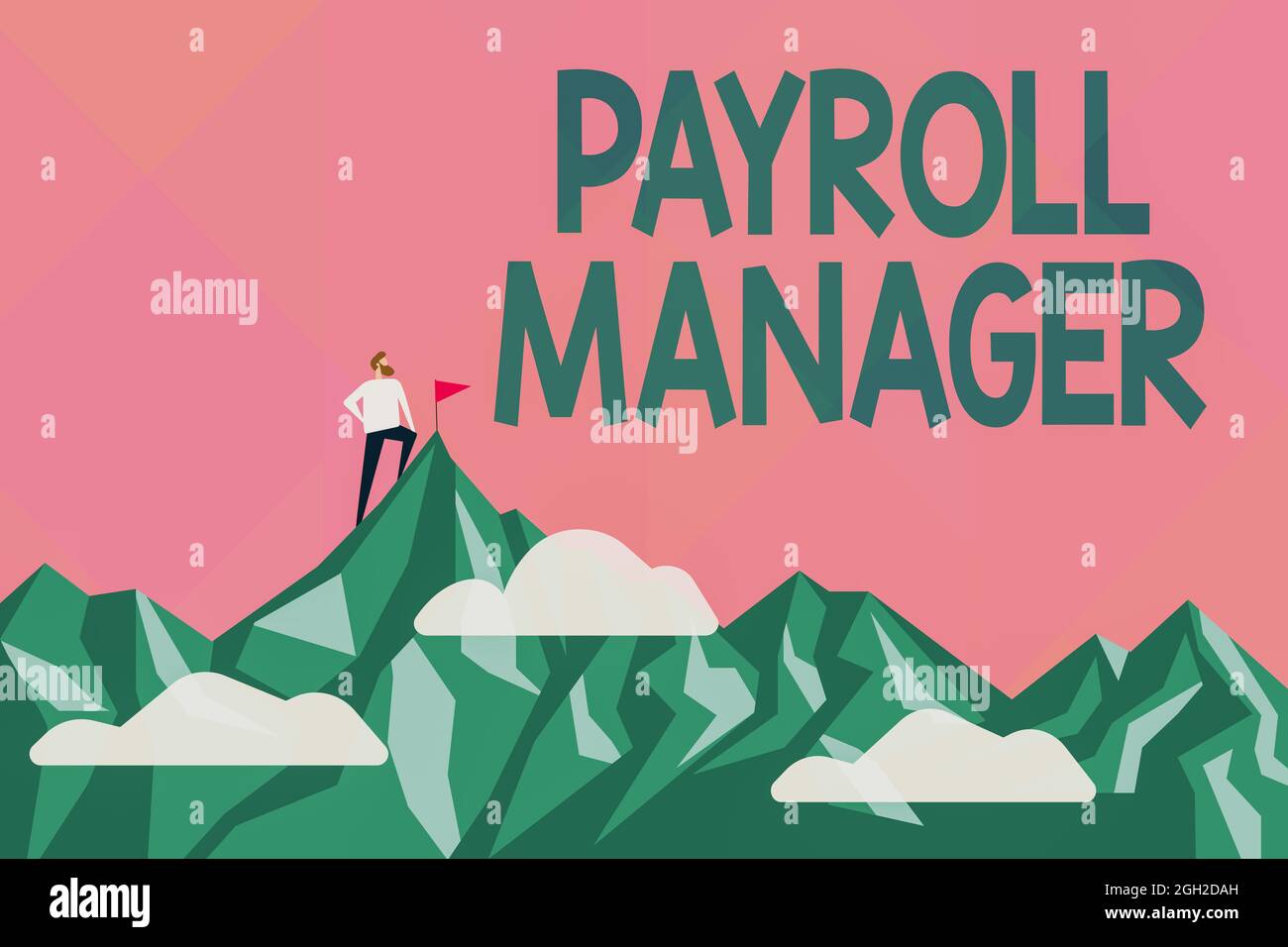 Writing displaying text Payroll Manager. Business showcase Maintains