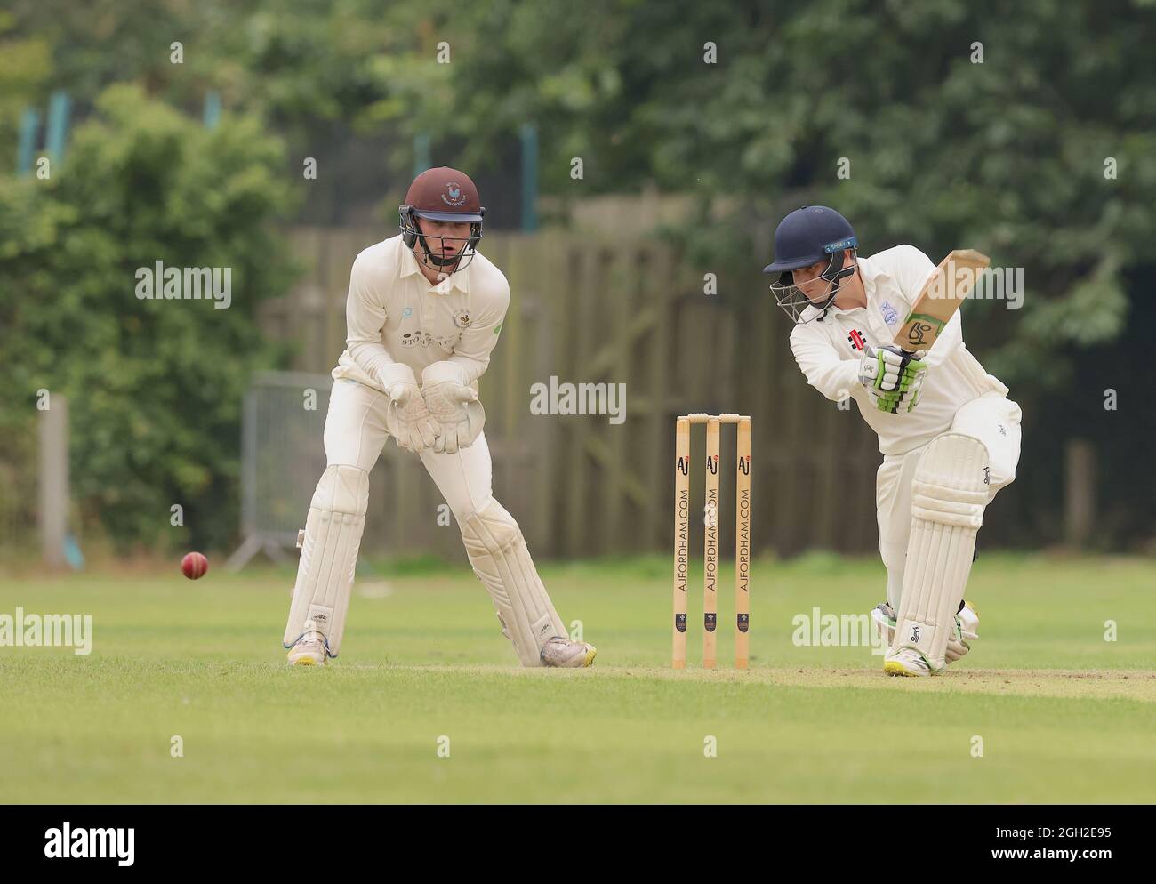 London, UK. 4 September, 2021. South London, UK. Ollie Steele batting for Dulwich Cricket Club