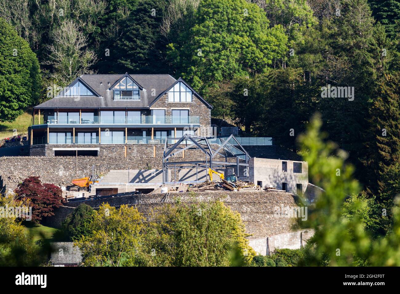 Omaze UK Million Pound House Draw Multi Million pound mansion overlooking Bowness Bay & Lake Windermere Cumbria UK Stock Photo