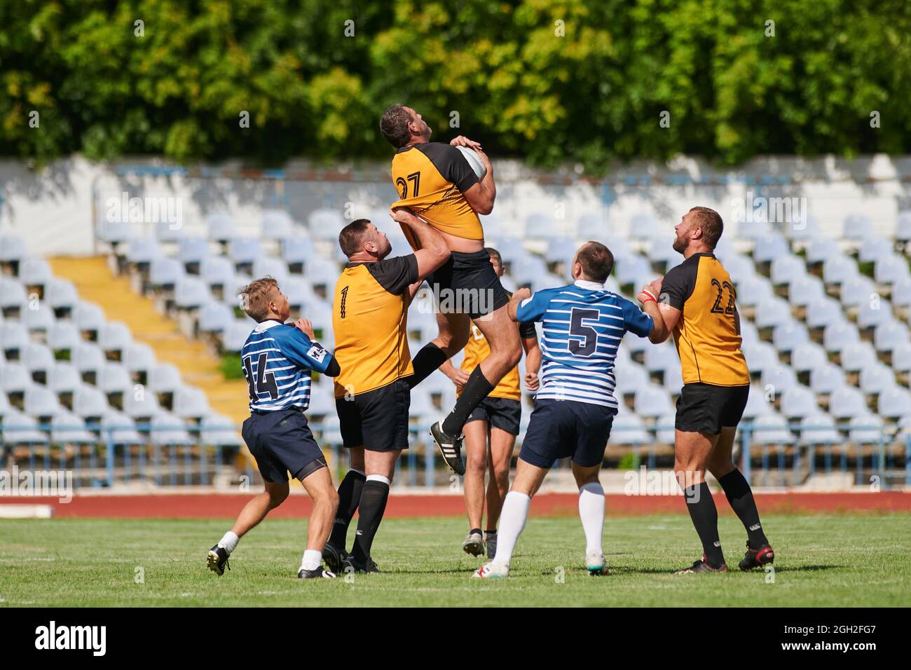 Ukraine Rugby KHARKIV, UKRAINE - SEPTEMBER 4, 2021: The rugby match of Ukrainian ...