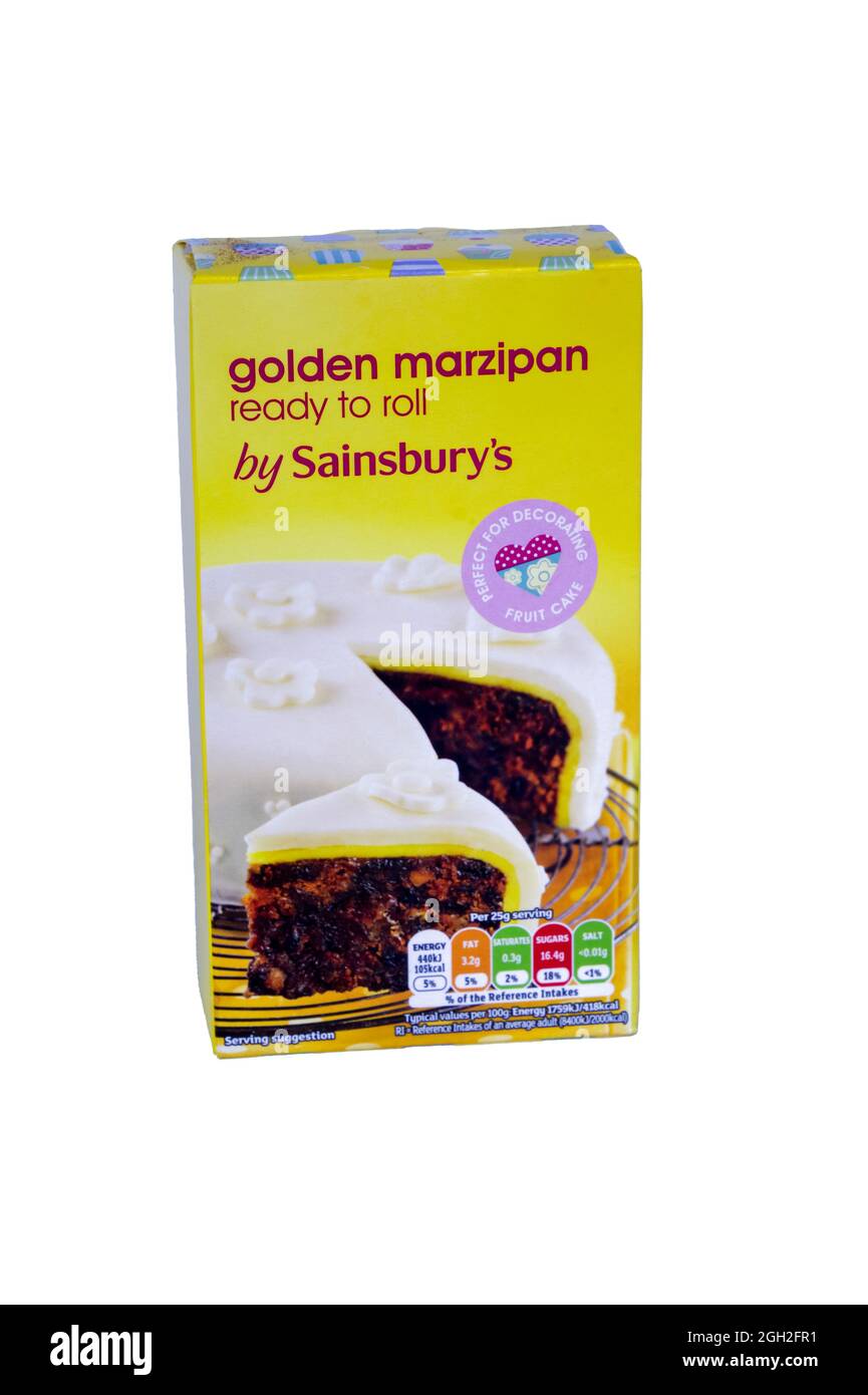 A packet of Sainsbury's Golden Marzipan. Stock Photo