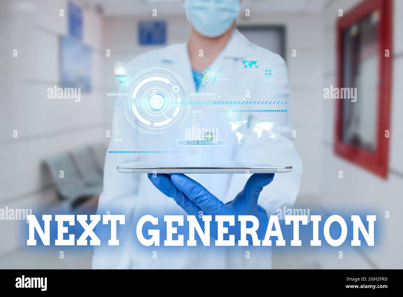 Conceptual display Next Generation. Business concept product that has