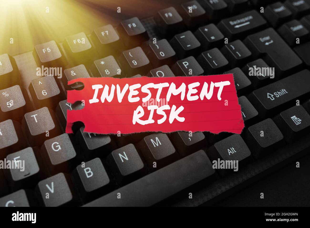 Conceptual caption Investment Risk. Business showcase potential