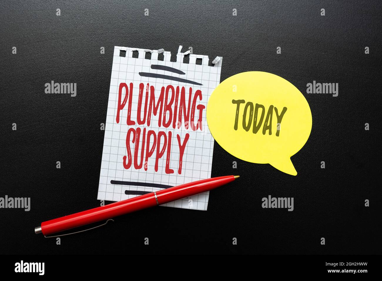 Text sign showing Plumbing Supply. Concept meaning tubes or pipes