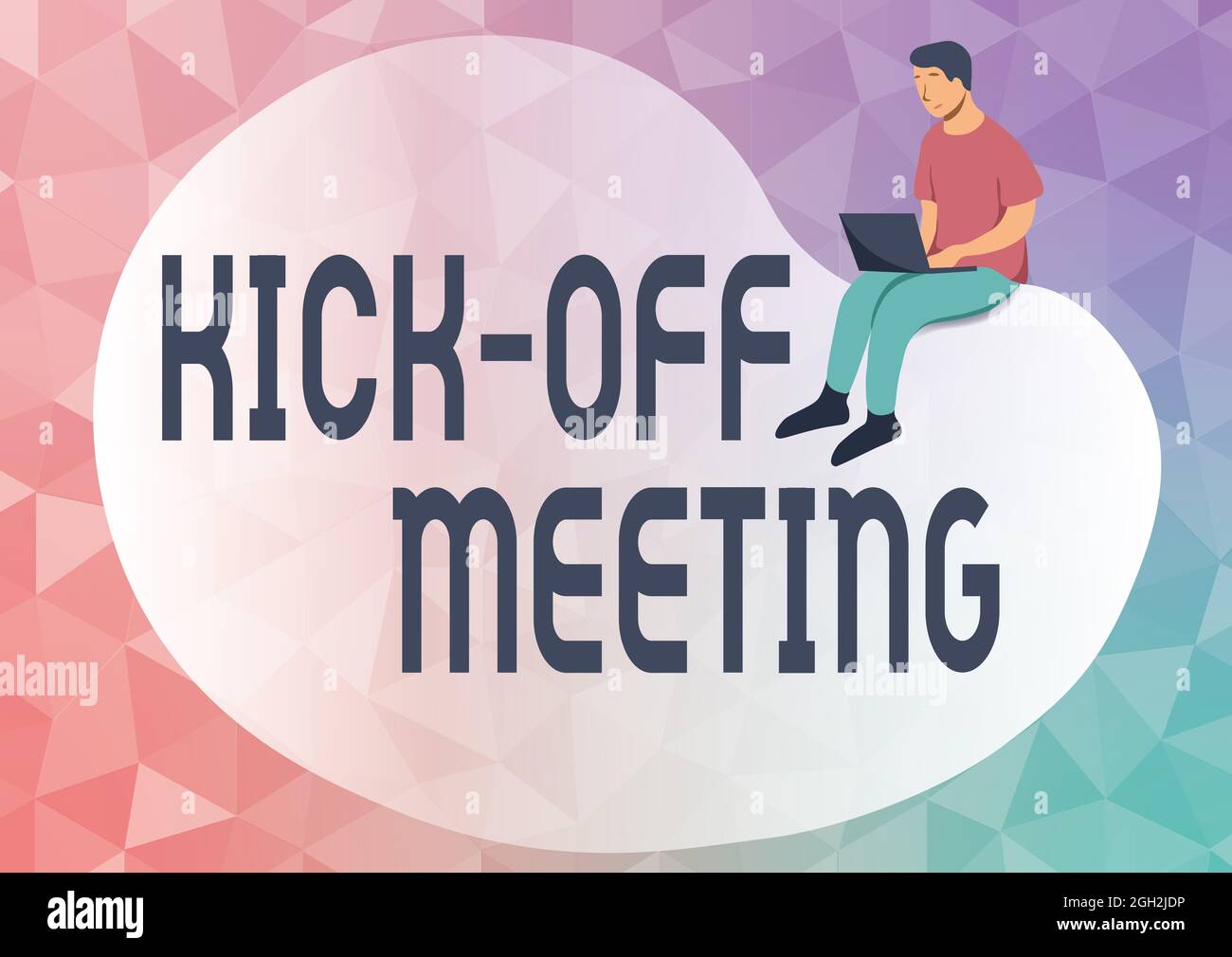 Hand writing sign Kick Off Meeting. Concept meaning first meeting with the  project team and the client Abstract Spreading Message Online, Global Stock  Photo - Alamy