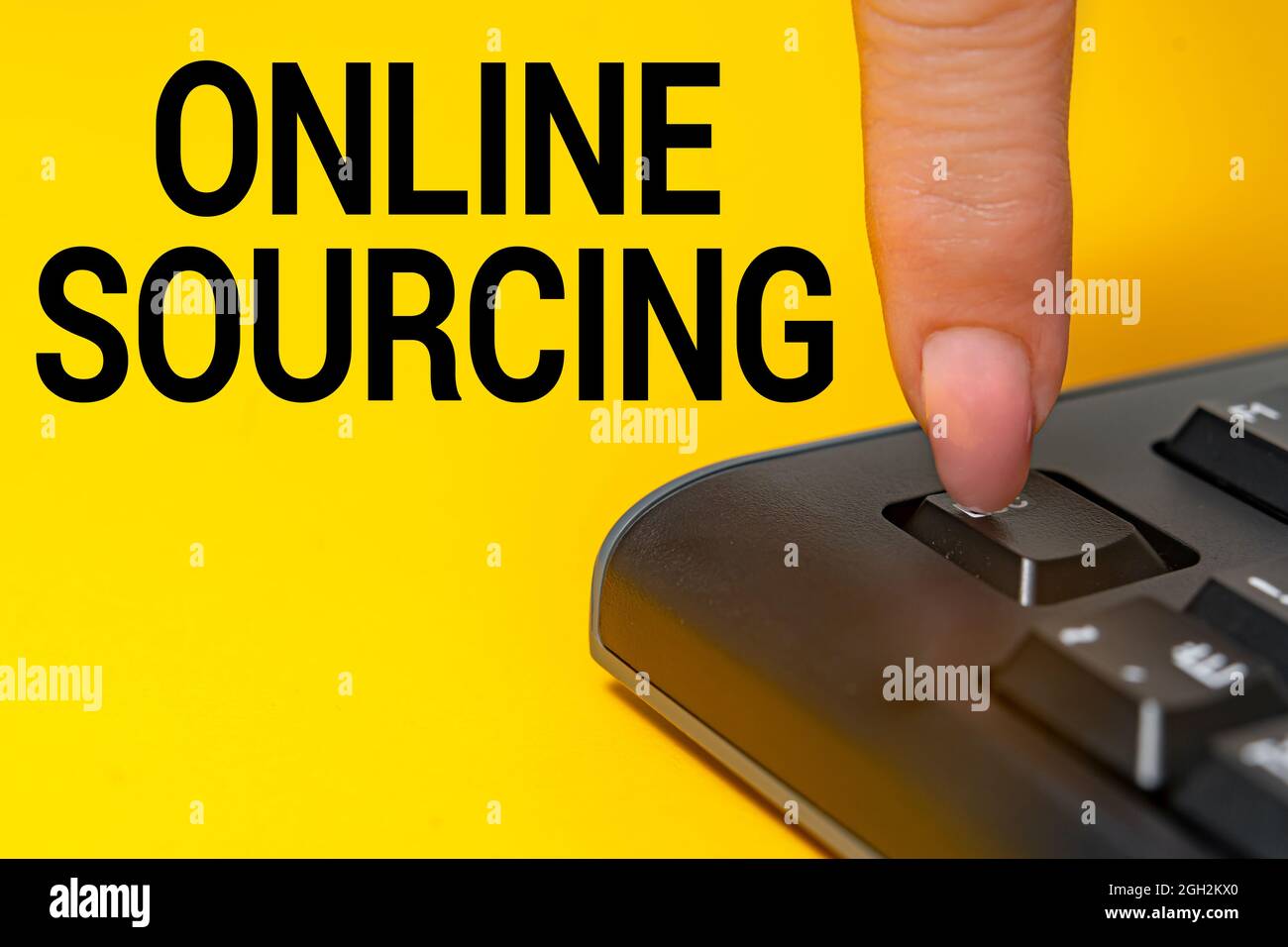 Text sign showing Online Sourcing. Concept meaning purchase of goods ...