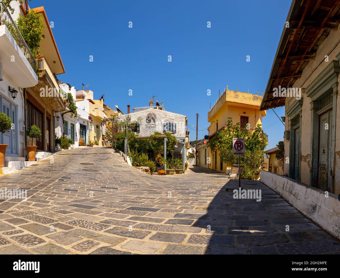 Village Buildings In The Small Mountain Village Of Kritsa, Crete Greece