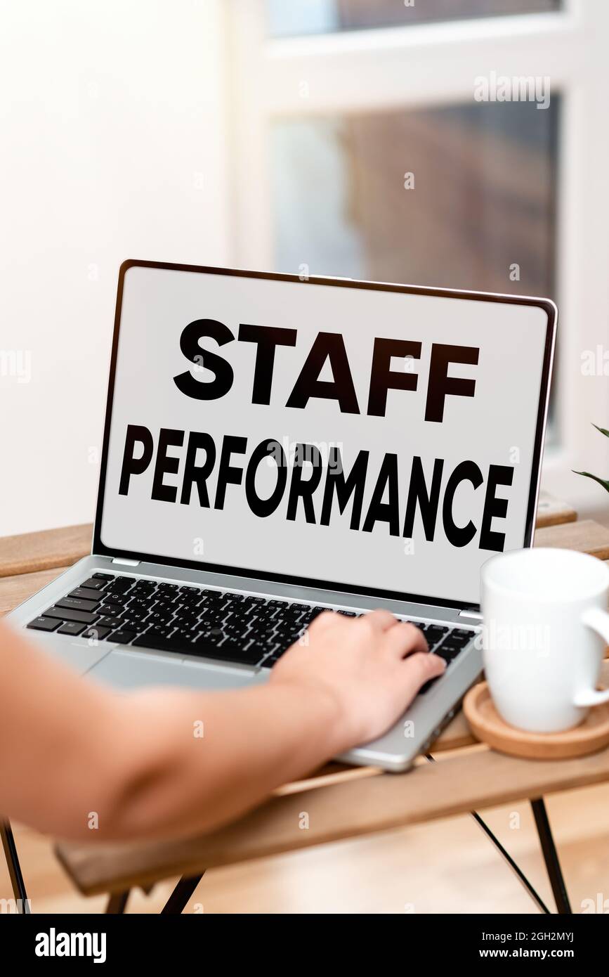 Text caption presenting Staff Performance. Business concept The job related  activities expected of a worker to execute Online Jobs And Working Stock  Photo - Alamy