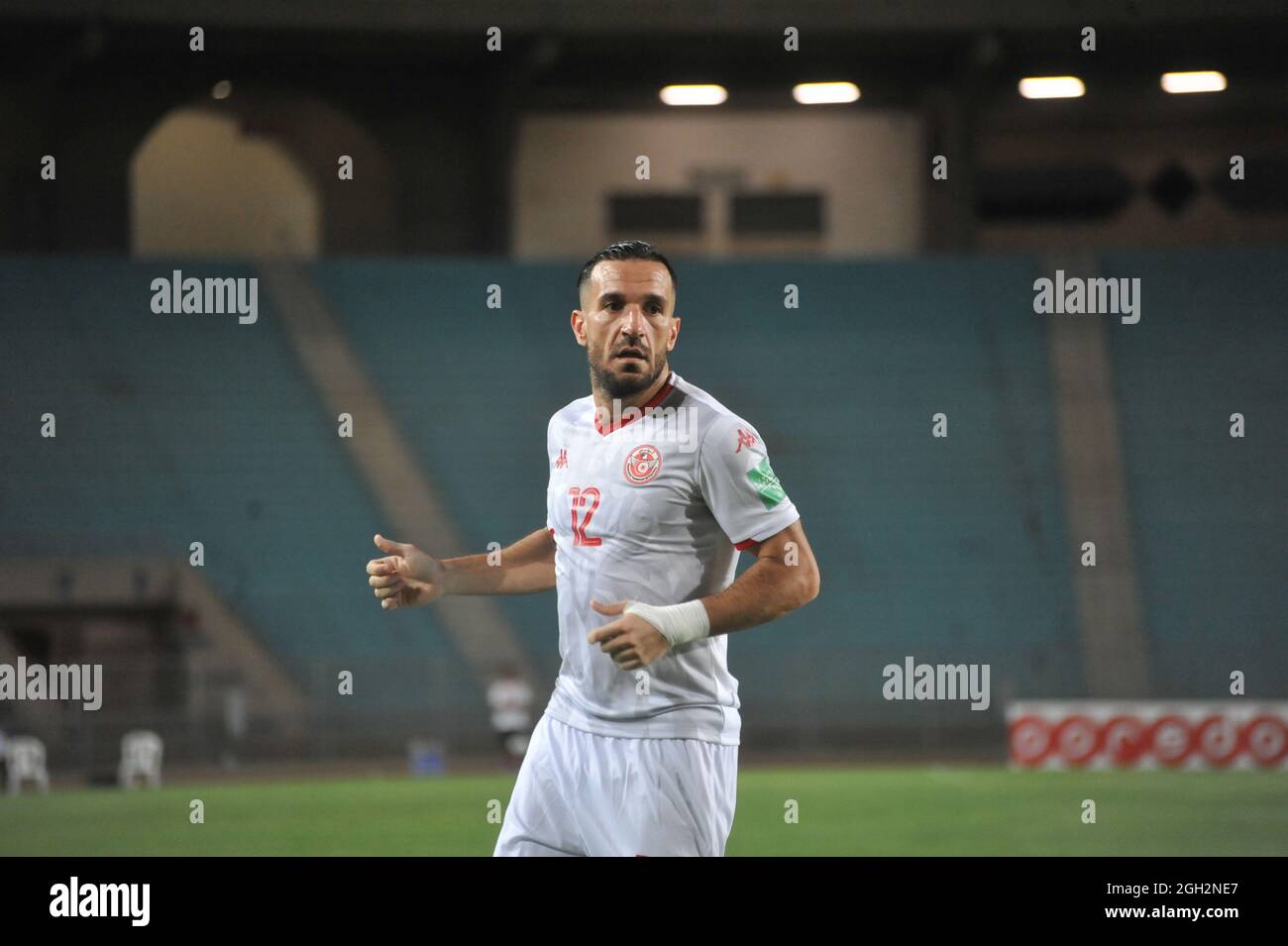 Tunis, Tunisia. 03rd Sep, 2021. Ali Maaloul (12) of Tunisia in action during a match of  the 2022 World Cup Qualifiers, between  Tunisia  and  Equatorial Guinea at Rades Olympic Stadium on  September 3, 2021 in Tunis, Tunisia.  (Photo by Hasan Mrad / Eyepix Group) Credit: Eyepix Group/Alamy Live News Stock Photo