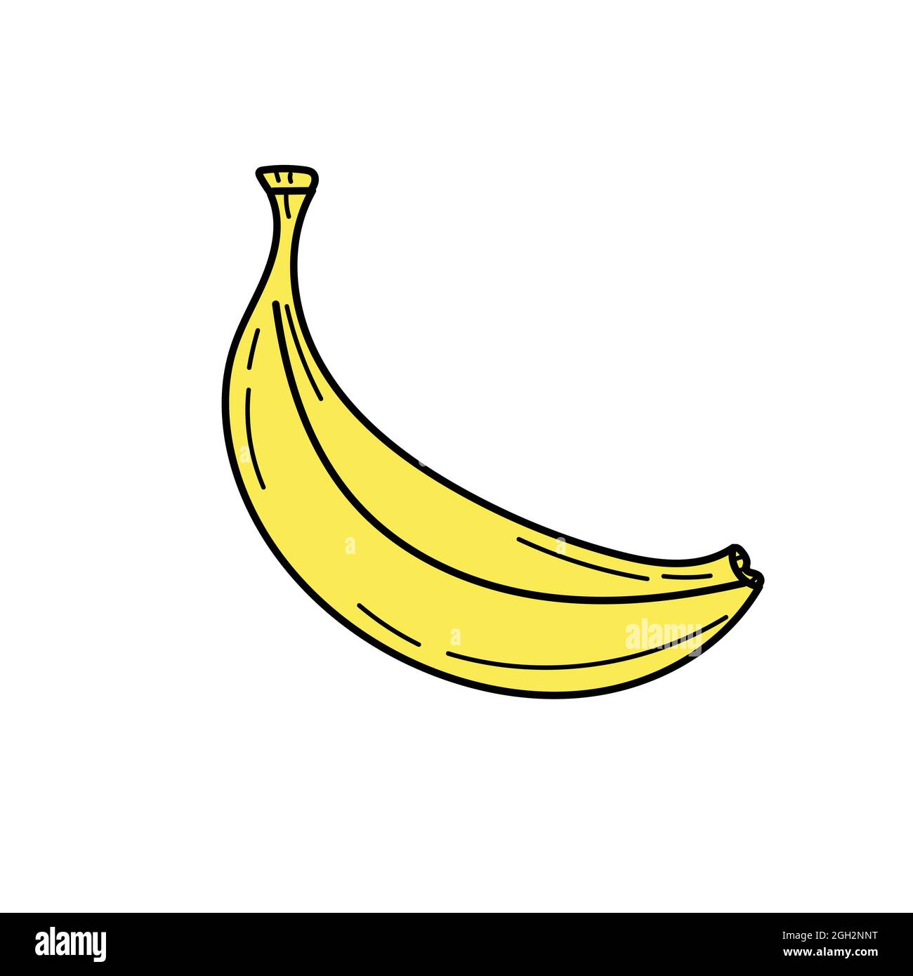 Banana icon on white background. Vector illustration. Simple yellow ...