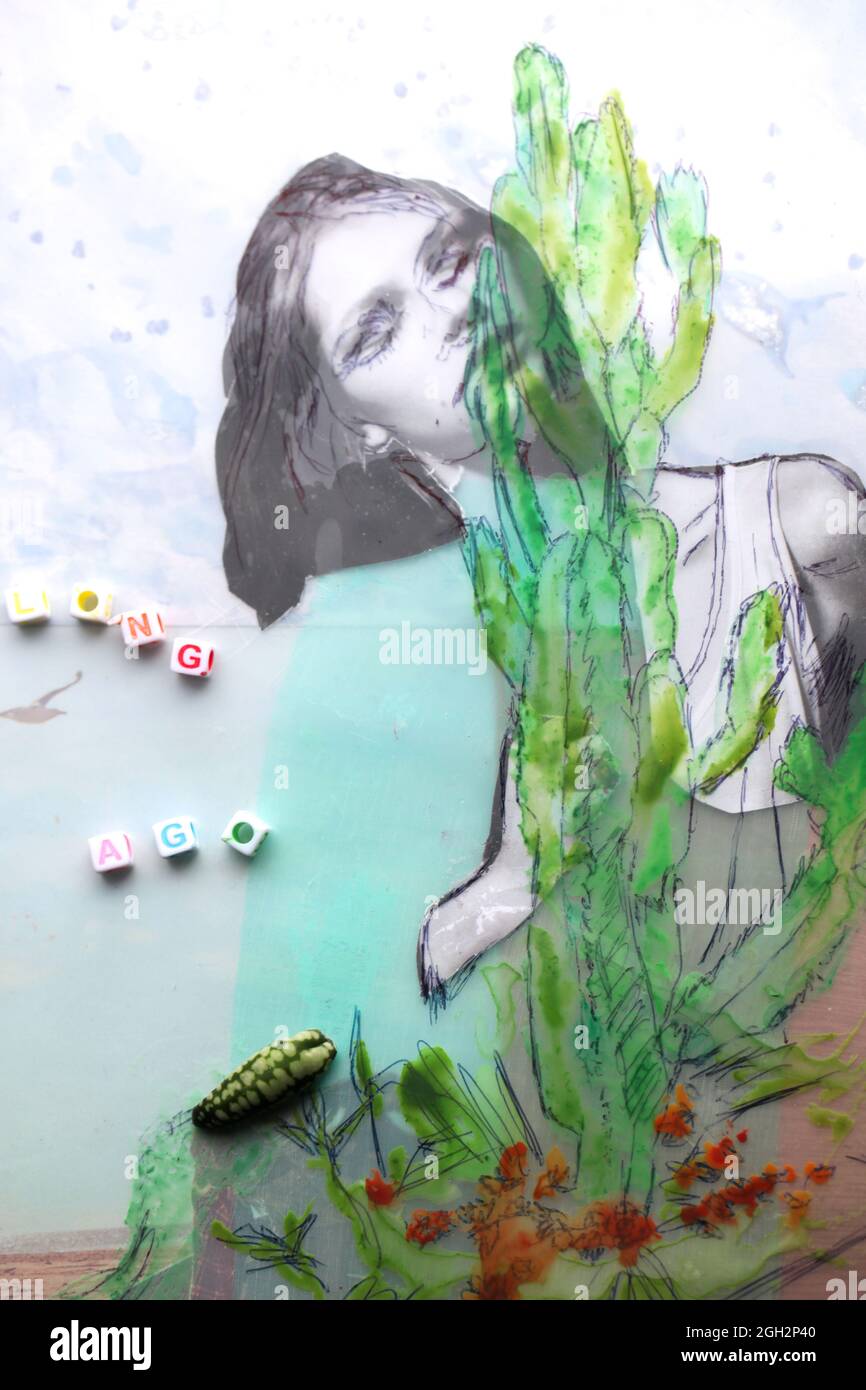 Conceptual Mixed Media Collage Before Time Stock Photo Alamy