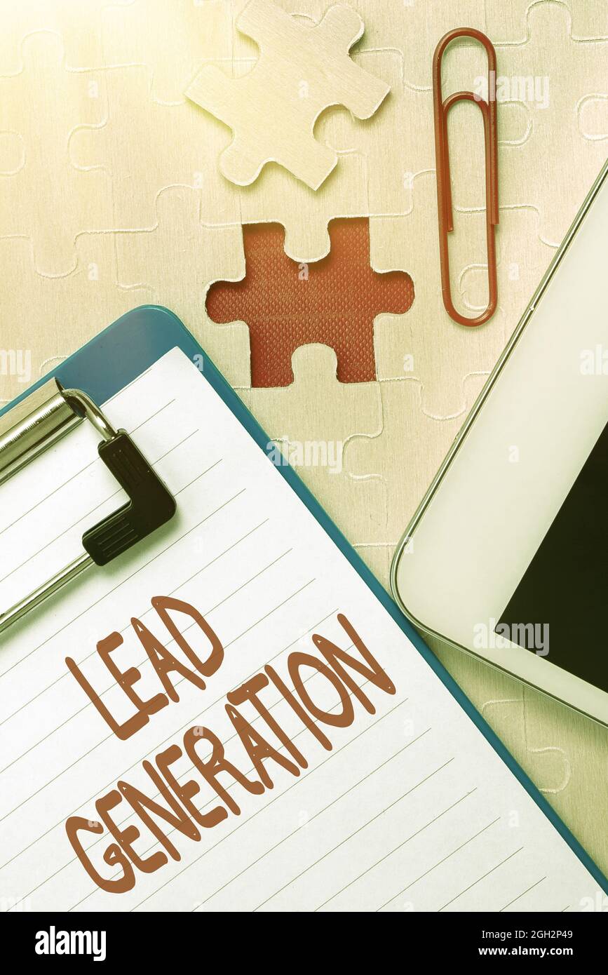 Handwriting text Lead Generation. Word Written on process of ...