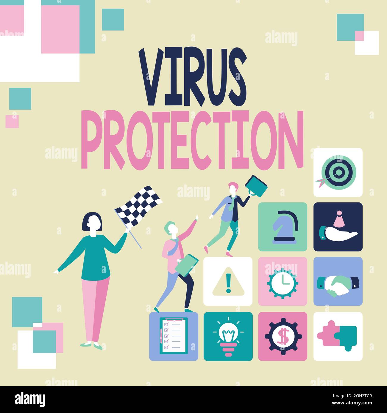 Conceptual Caption Virus Protection Business Concept Program Designed Photo Inspiration