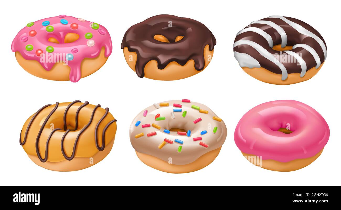 Set of delicious donuts Stock Vector Image & Art - Alamy