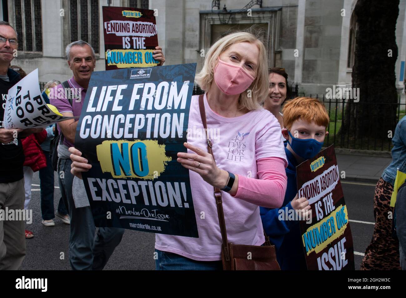 March for Life UK’ anti-abortion protest march organised by pro-life Christian groups /  London - 04 September 2021 Stock Photo