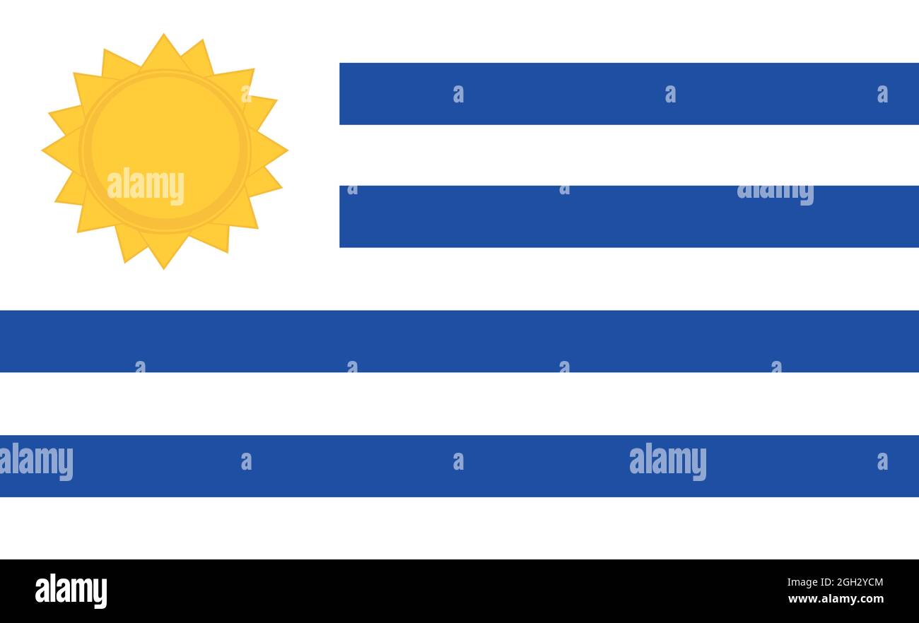 Vector illustration of the flag of Uruguay Stock Vector