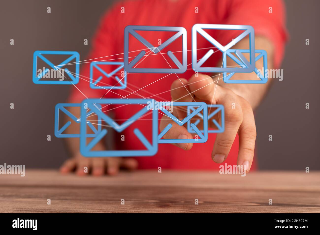 Illustration of internet email icons for communication Stock Photo - Alamy