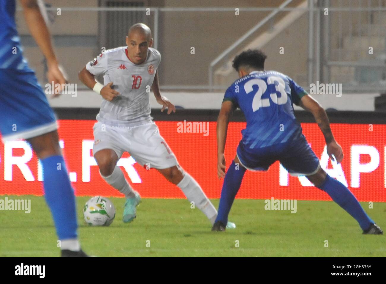 Tunis, Tunisia. 03rd Sep, 2021. TUNIS, TUNISIA - SEPTEMBER 3: Wahbi Khazri (10) of Tunisia team in action during a match of the 2022 World Cup Qualifiers, between Tunisia and Equatorial Guinea at Rades Olympic Stadium on September 3, 2021 in Tunis, Tunisia. (Photo by Hasan Mrad/ Eyepix Group/Sipa USA) Credit: Sipa USA/Alamy Live News Stock Photo