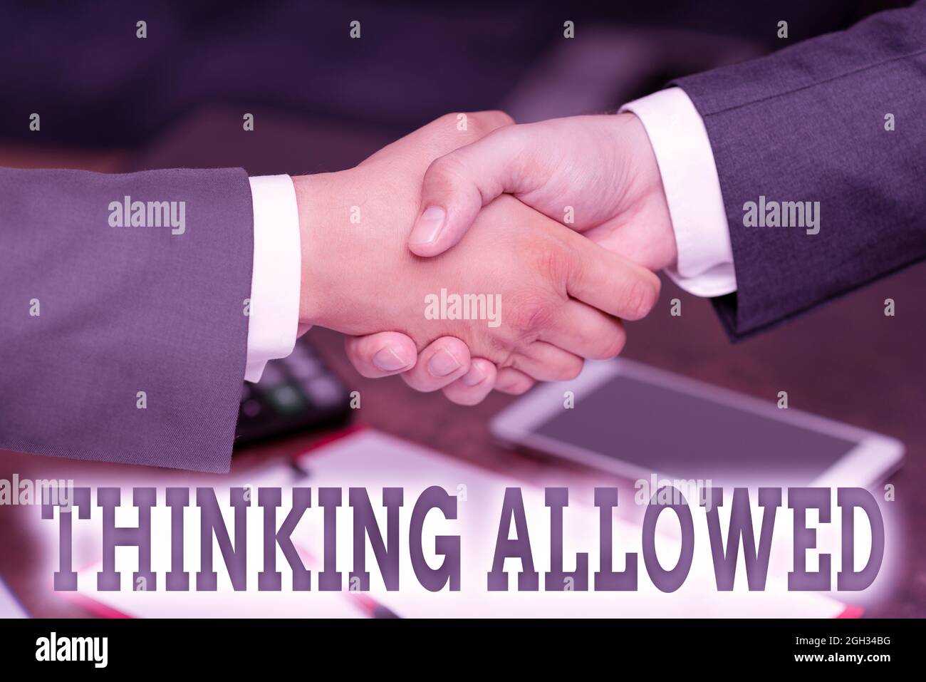 Handwriting text Thinking Allowed. Business idea expressing in ...