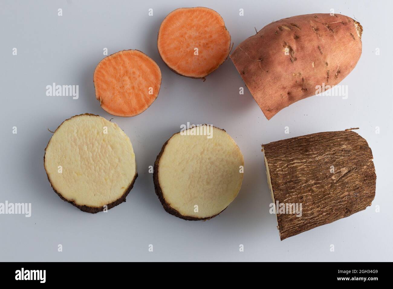 African yam and sweet potatoes Stock Photo