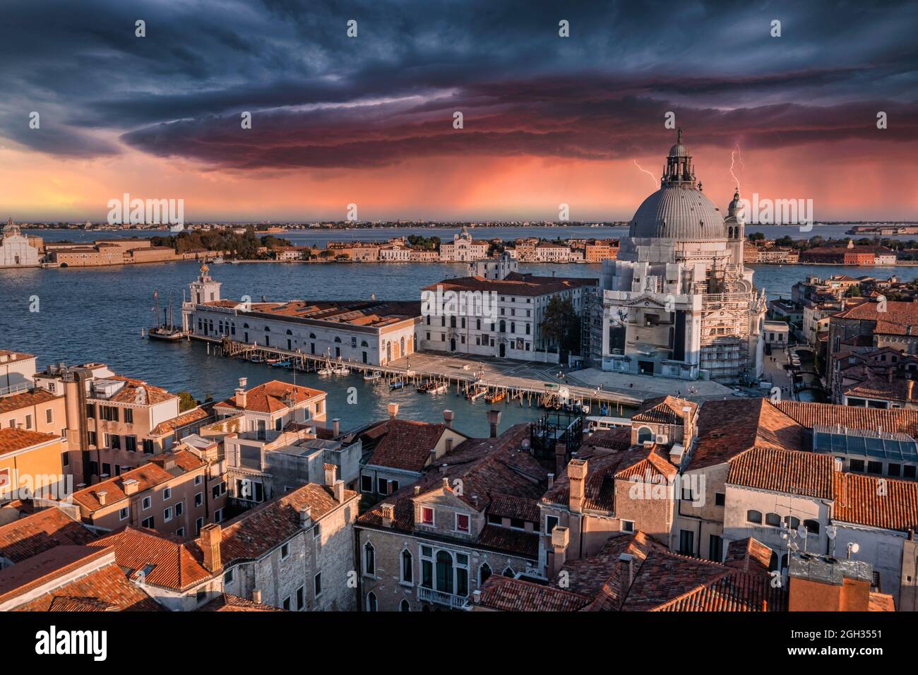 Aerial view of Santa Maria della Salute church in Venice Stock Photo ...
