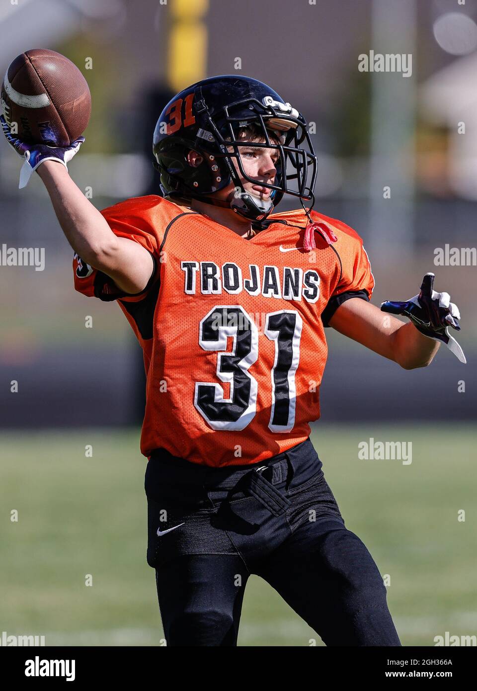 Football action with Post Falls vs Timberlake High School in Spirit