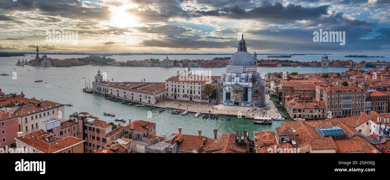 Aerial view of Santa Maria della Salute church in Venice Stock Photo ...