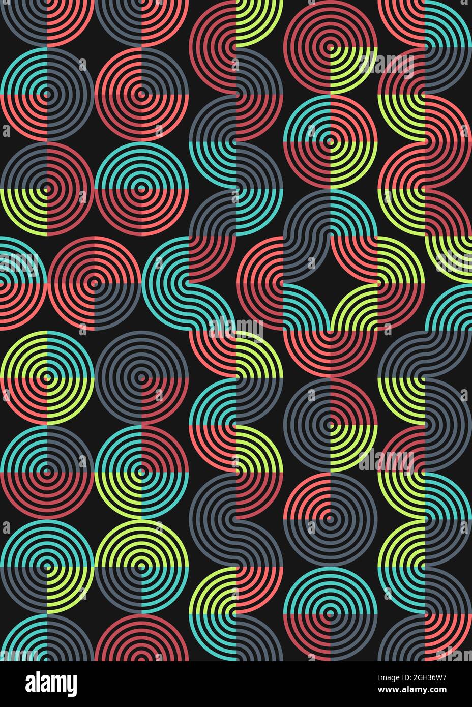 Abstract Geometrical generative computational art illustration