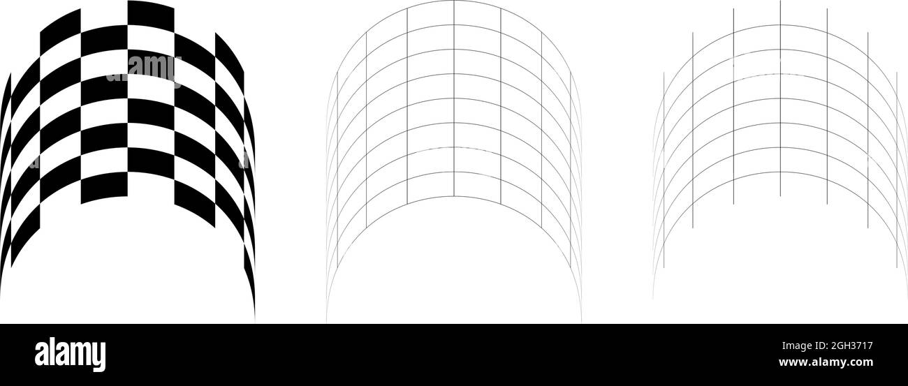 Distorted abstract geometric shape elements. Deformation, distortion ...