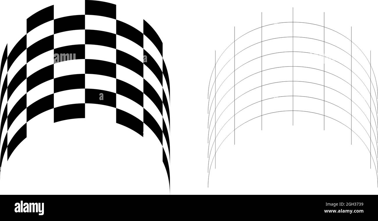 Distorted abstract geometric shape elements. Deformation, distortion ...