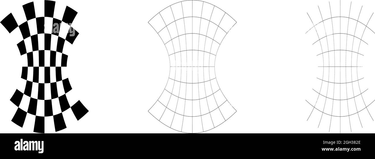 Distorted abstract geometric shape elements. Deformation, distortion ...