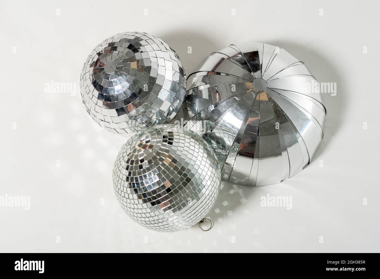 disco balls shot in studio Stock Photo