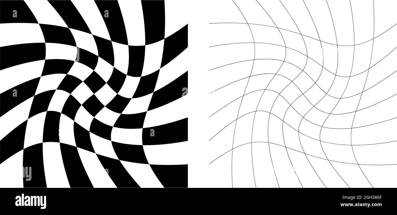 Distorted abstract geometric shape elements. Deformation, distortion ...