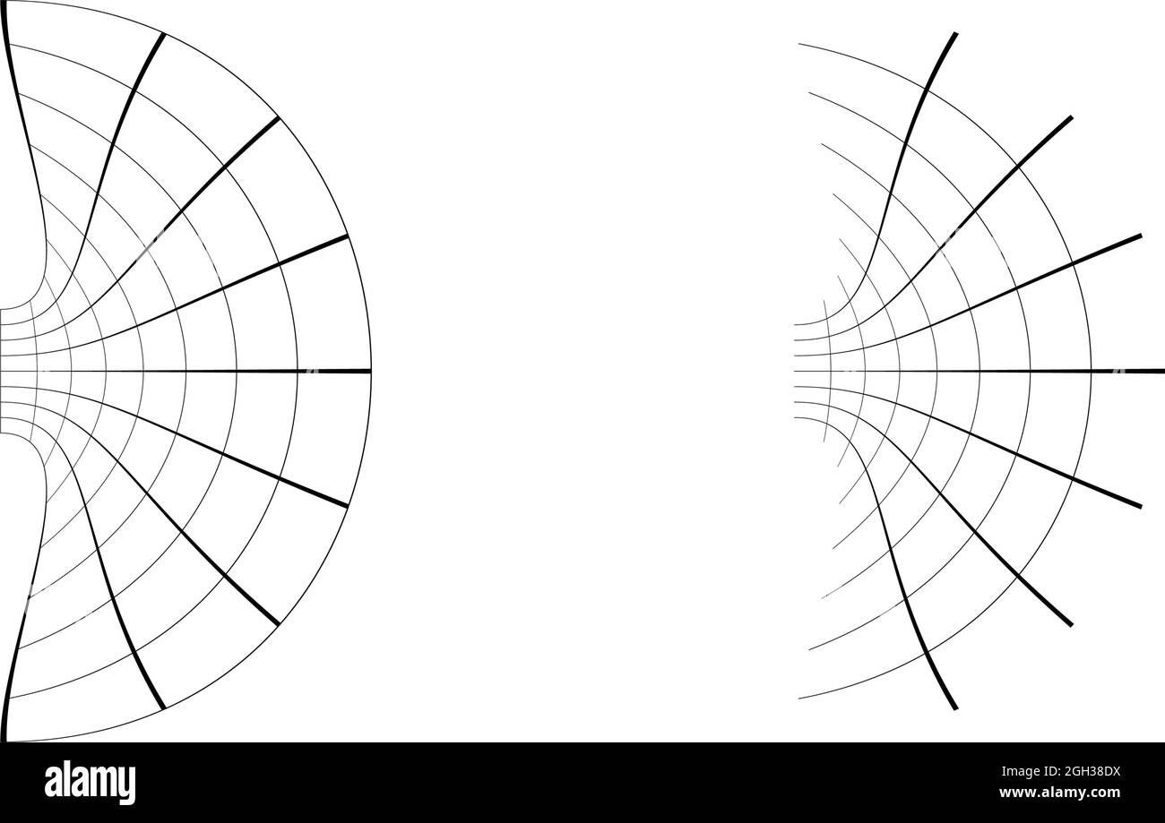 Distorted abstract geometric shape elements. Deformation, distortion ...