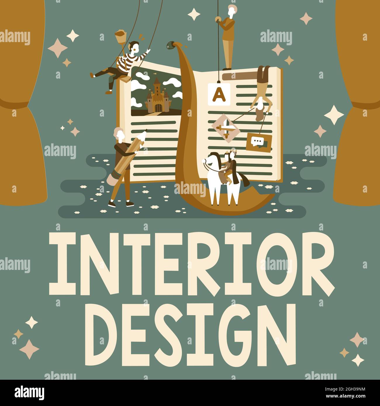 Sign displaying Interior Design. Word Written on the art of designing ...