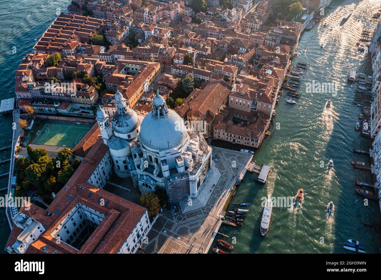 Aerial view of Santa Maria della Salute church in Venice Stock Photo ...