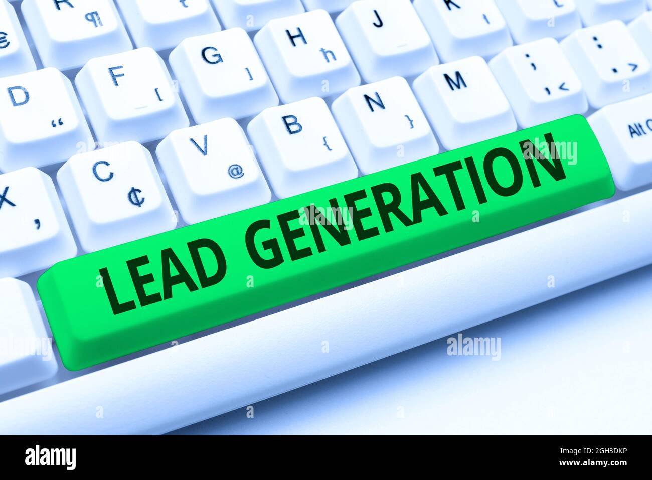 Text caption presenting Lead Generation. Concept meaning process of