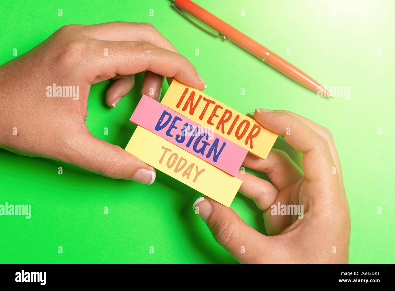 Text showing inspiration Interior Design. Business idea the art of ...