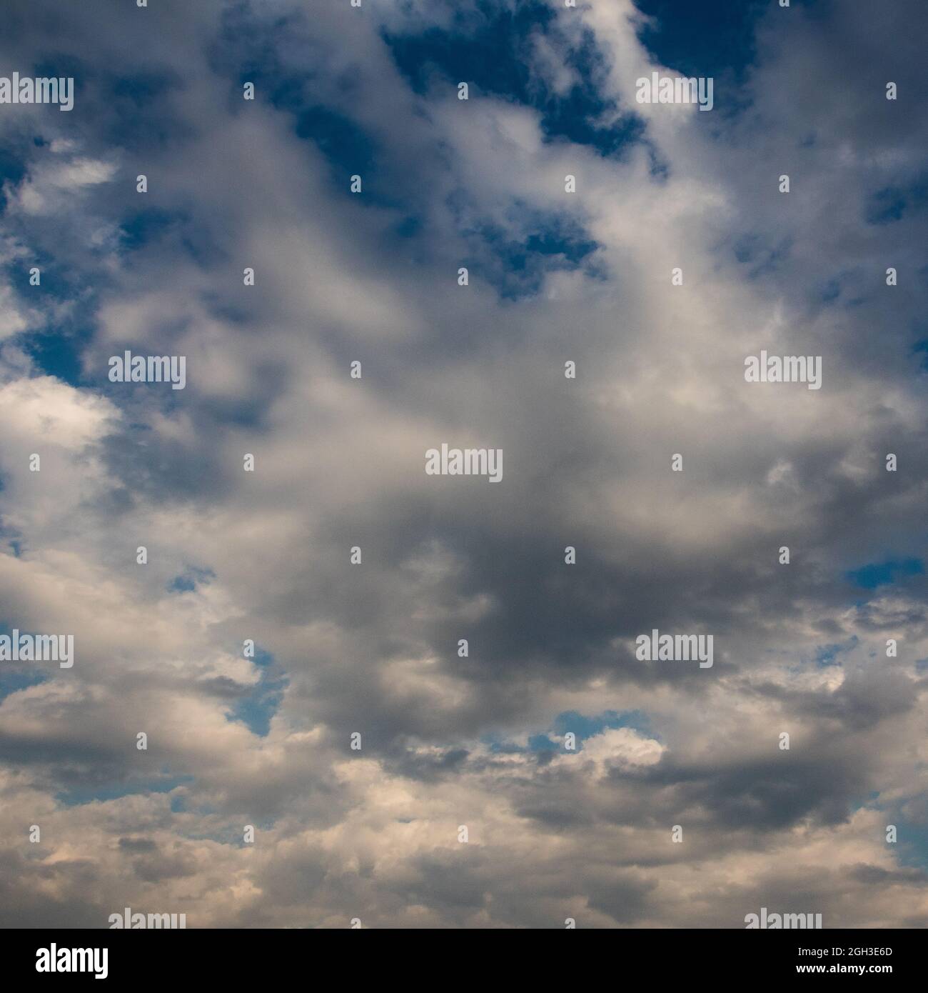 white and gray clouds in a blue sky Stock Photo