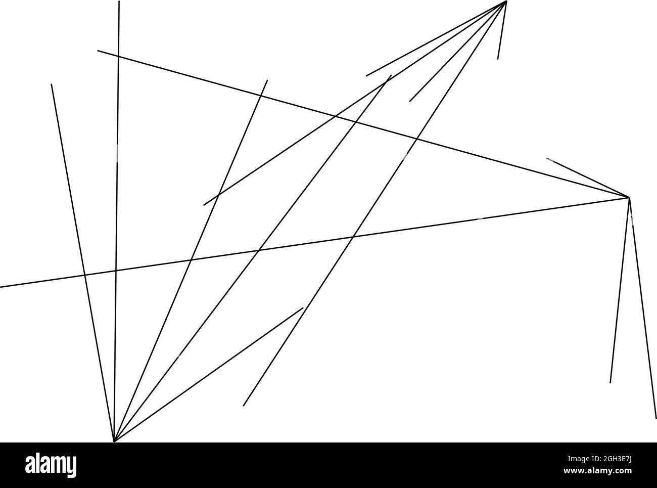 Random structure of angular, geometric lines element. Irregular ...