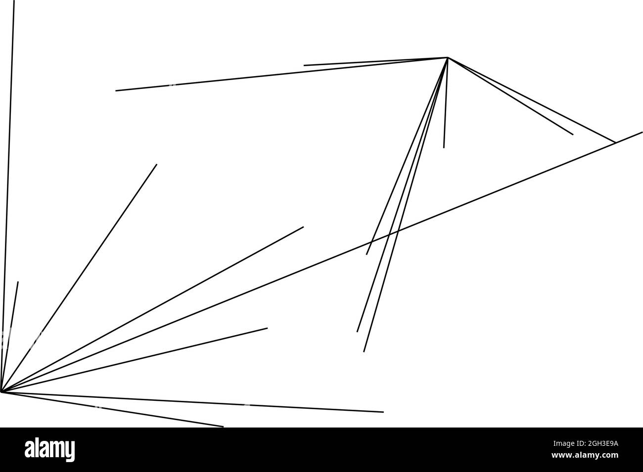 Random structure of angular, geometric lines element. Irregular ...