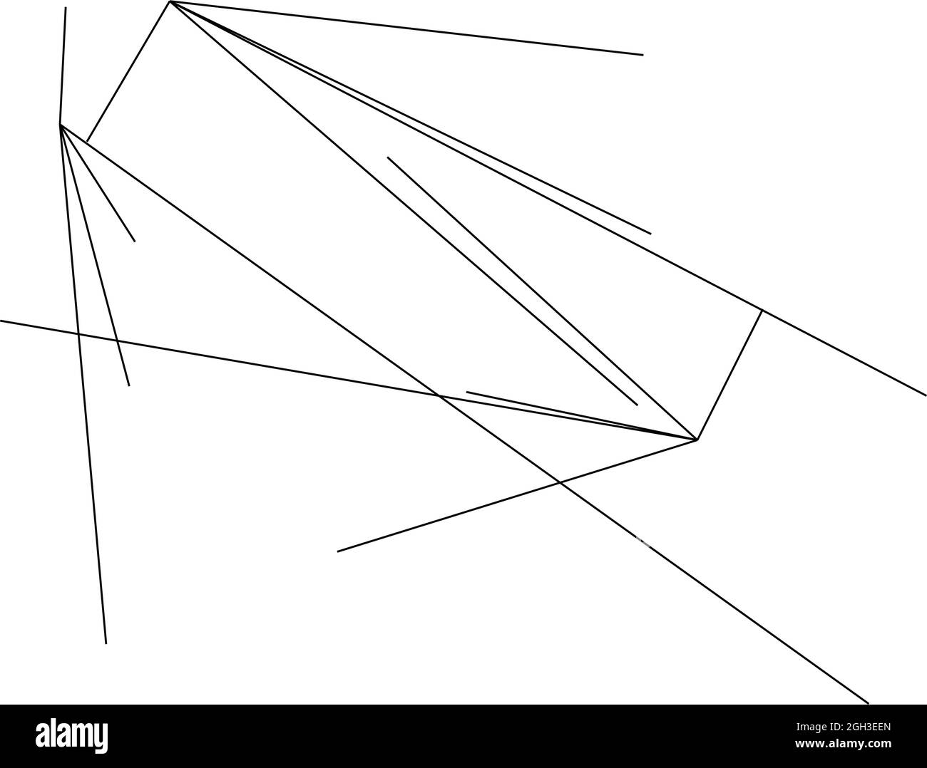 Random structure of angular, geometric lines element. Irregular ...